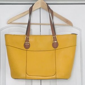 Final Price🎀Ralph Lauren Large Yellow LeatherTote